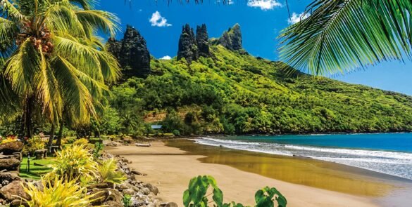 Plage de Nuku Hiva - Village Hatiheu