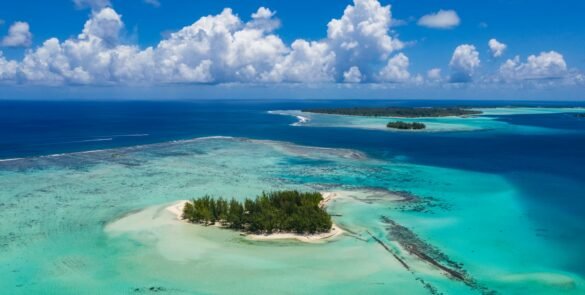 vue aérienne du Motu Tapu à Bora Bora