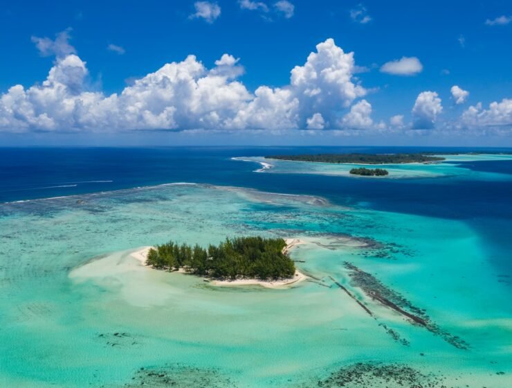 vue aérienne du Motu Tapu à Bora Bora