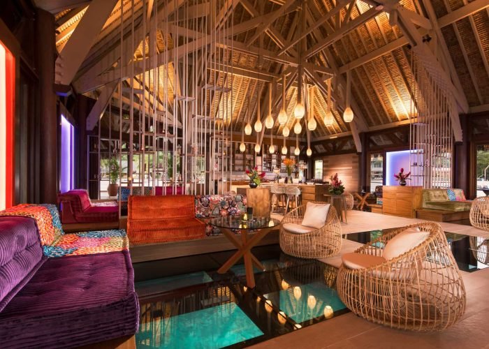 Hôtel Conrad Bora Bora Nui 5* - réception sur pilotis.