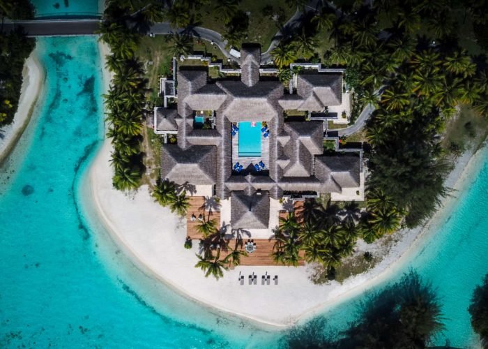 subtiles-tahiti-bora-bora-hotel-st-regis-14©john-kincaid Hôtel St Régis 5* à Bora Bora - villa royale estate vue du ciel