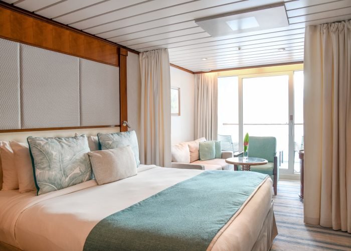 Croisière Paul Gauguin – Ponant - intérieur de la cabine balcon.