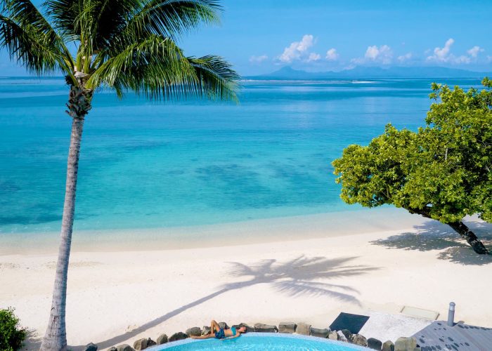 Vue piscine et lagon - Hôtel Maitai Lapita Village Huahine 3***