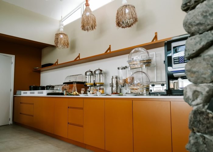 Hôtel Niu Beach à Moorea - buffet du petit déjeuner tropical.