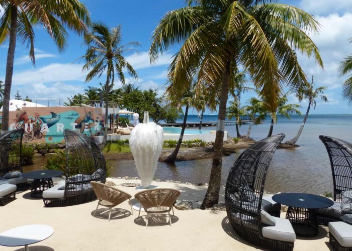 hôtel apatoa Raiatea - bar au bord du lagon