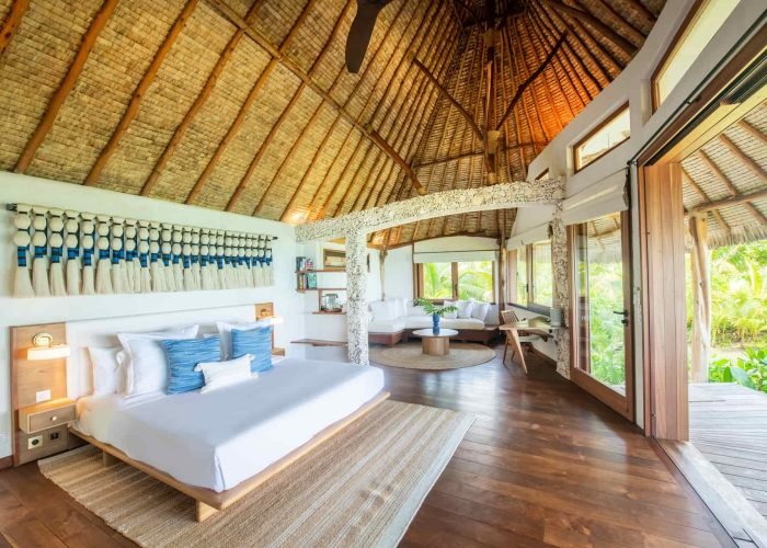 Motu Nao Nao, île privée à Raiatea - chambre à coucher d'une villa