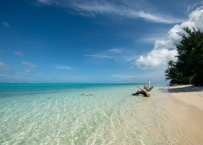Motu Nao Nao, île privée à Raiatea - plage et eau translucide du motu nao nao.