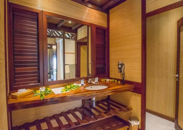 Hôtel Maitai Rangiroa 3* – Salle de bain d'un Bungalow Jardin.