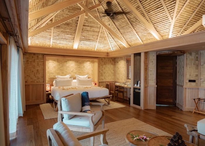 Hôtel Vahine Private Island 4* à Taha'a - intérieur d'une suite plage