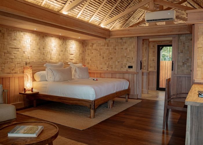 Hôtel Vahine Private Island 4* à Taha'a - Intérieur d'un bungalow plage
