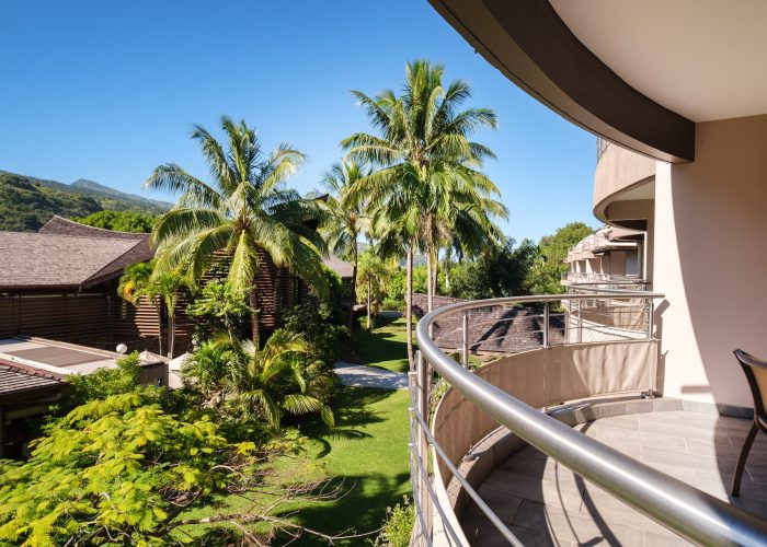 Hôtel Te Moana Tahiti Resort 3* à Tahiti. vue depuis le balcon d'un Studio vue Jardin.