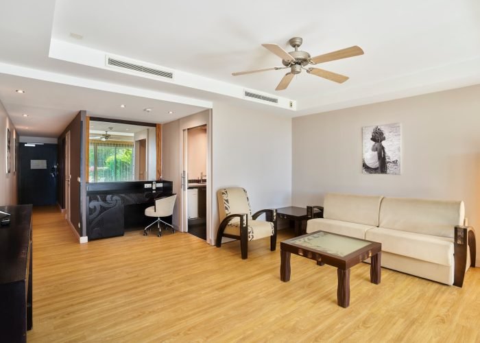 subtiles-tahiti-tahiti-hotel-te-moana-tahiti-resort-13©te-moana Hôtel Te Moana Tahiti Resort 3* à Tahiti. Salon d'une Suite vue Océan.