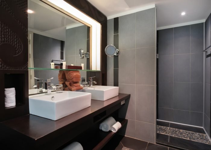 subtiles-tahiti-tahiti-hotel-te-moana-tahiti-resort-9©te-moana Hôtel Te Moana Tahiti Resort 3* à Tahiti. Salle de bain d'un Studio vue Jardin.