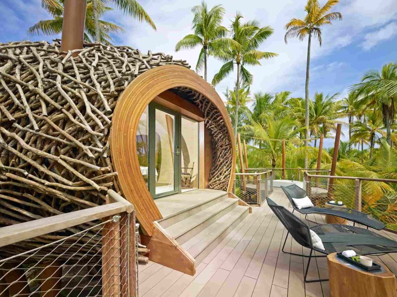 Hôtel The Brando 5* à Tetiaroa - vue sur une cabine de massage du pas en plein nature