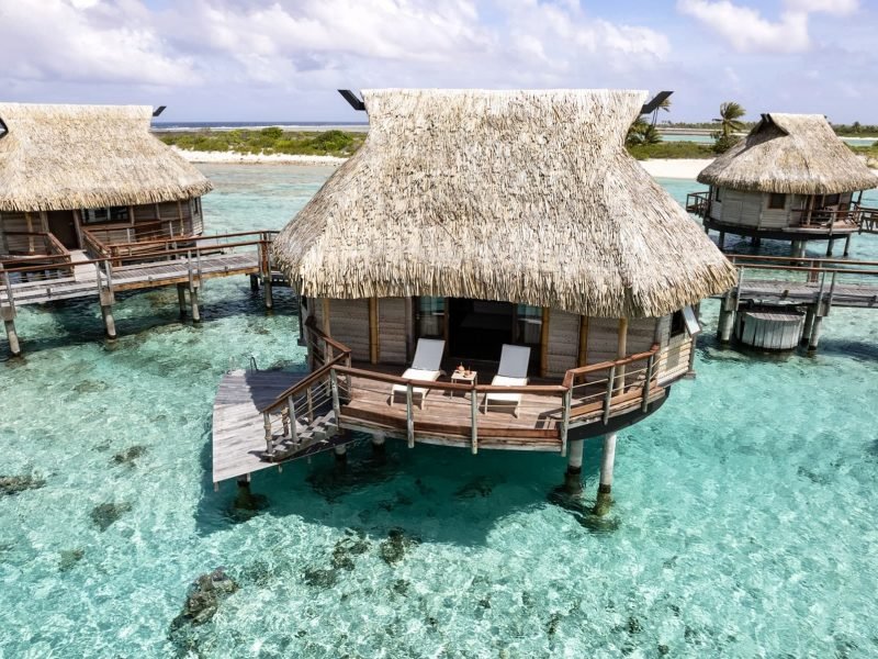 Hôtel Le Tikehau by Pearl Resorts 4* - vue aérienne d'un Bungalow Premium sur Pilotis.