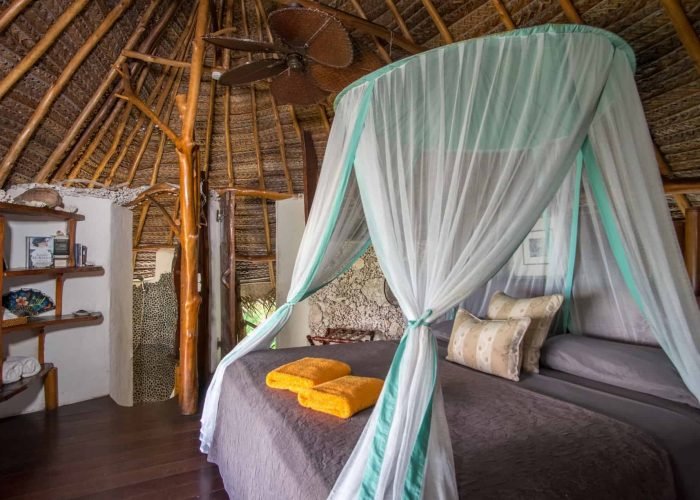 Pension Ninamu Resort à Tikehau - intérieur d'un bungalow Miki Miki